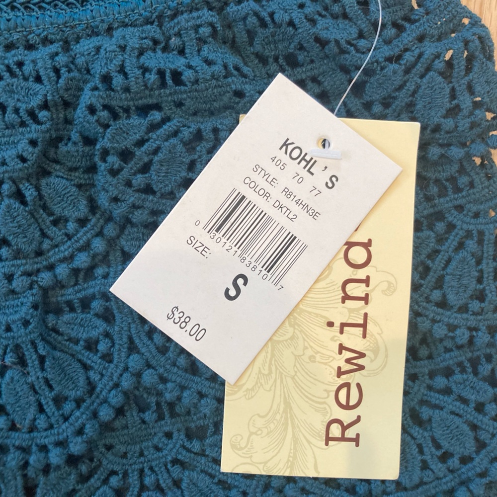 NWT Rewind Dark Teal Lace Micro Mini Shorts Juniors Size S Summer Beach Pool Fun - Picture 3 of 5
